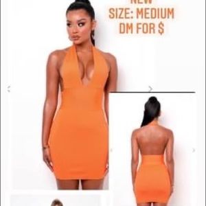 Backless orange dress